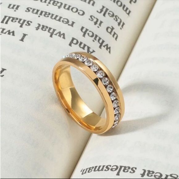 COPY - Gold Silver Rainbow Black Zircon Stackable Row Rings! - Picture 2 of 5